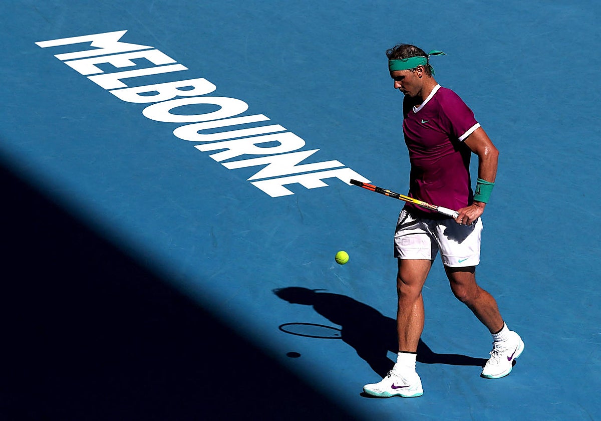 Nadal, durante un partido en Australia