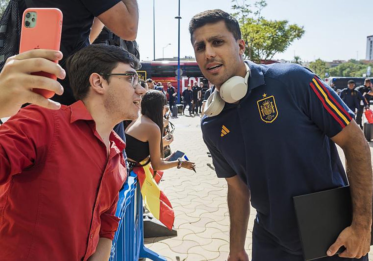 Rodri, con un aficionado