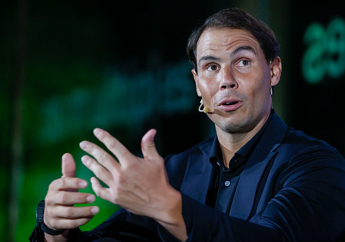 Rafael Nadal, durante la presentación de su nueva marca NDL, en Madrid