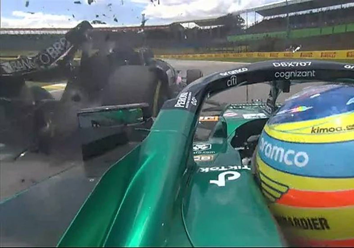 Imagen televisiva del choque entre Alonso