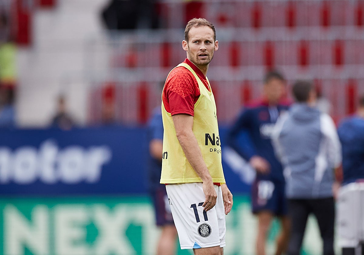 Daley Blind, en el último partido de Liga del Girona frente al Osasuna