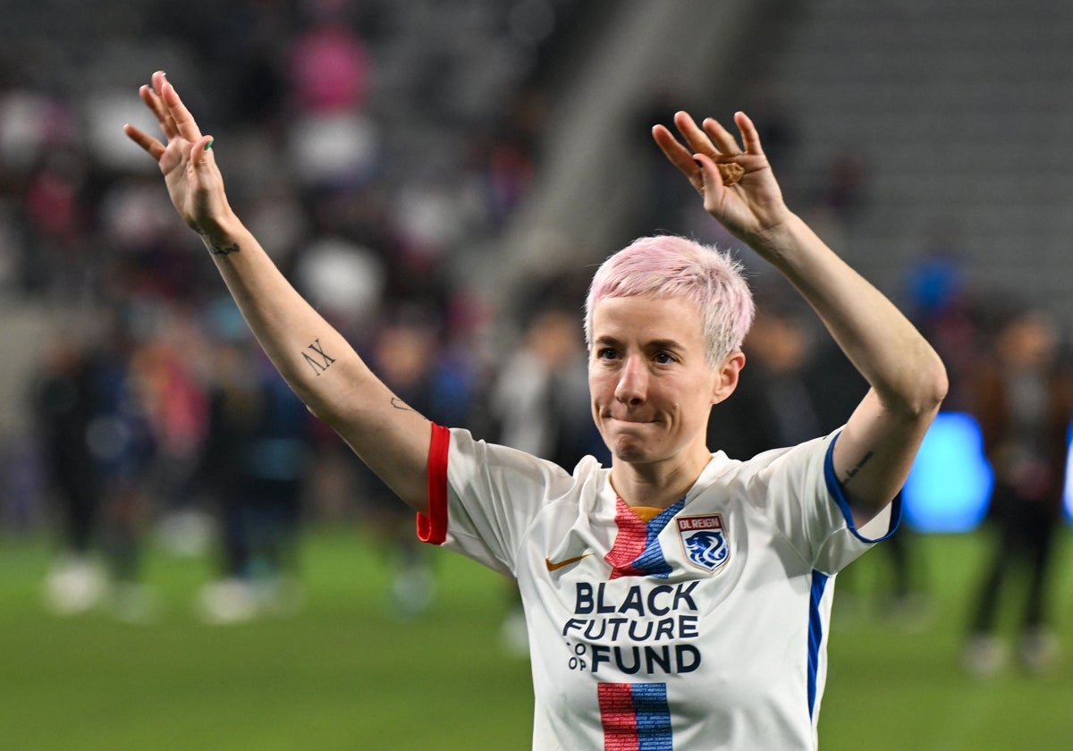 Rapinoe, jugadora del Ol Reign de Seattle, en el partido de semifinales de la liga estadounidense