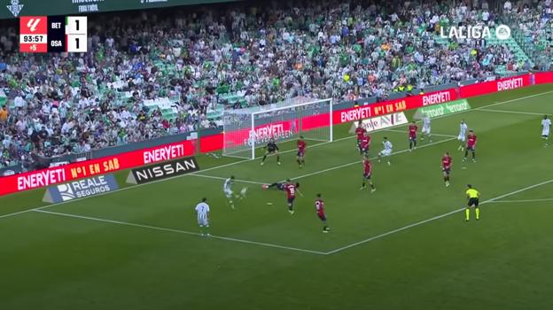 El Betis, el mejor equipo a balón parado del primer tercio liguero