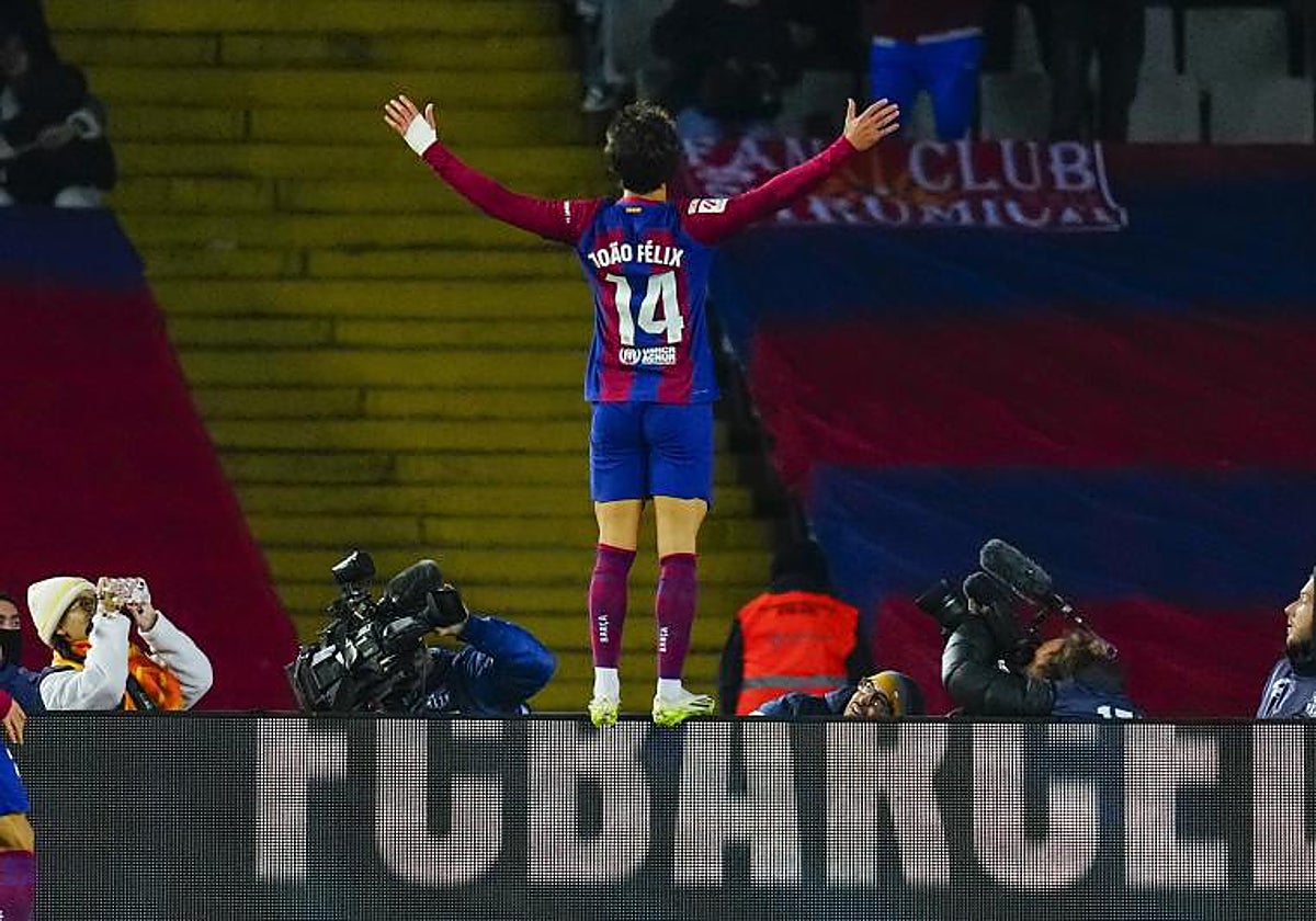 Joao Félix celebra su gol ante el Atlético de Madrid
