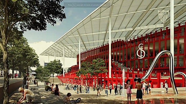 Imagen de la fachada exterior del nuevo Ramón Sánchez-Pizjuán