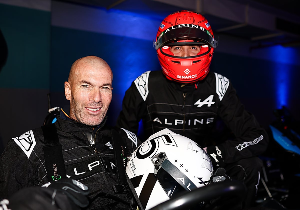 Zidane, con el piloto de F1 Esteban Ocon