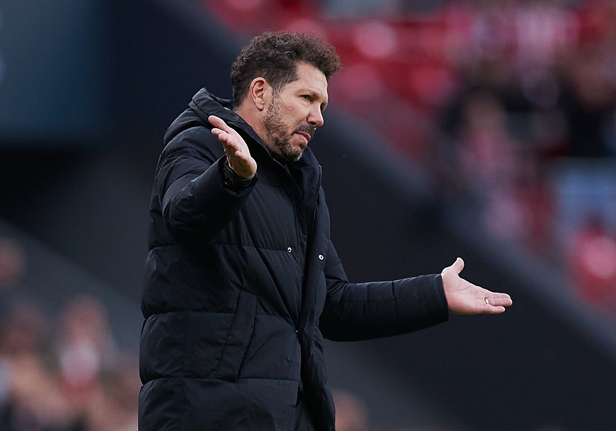 Simeone, en la derrota de su equipo en San Mamés