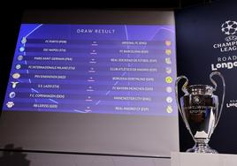Sorteo de Champions: cruces, partidos y rival del Real Madrid, Barcelona, Atlético y Real Sociedad en octavos