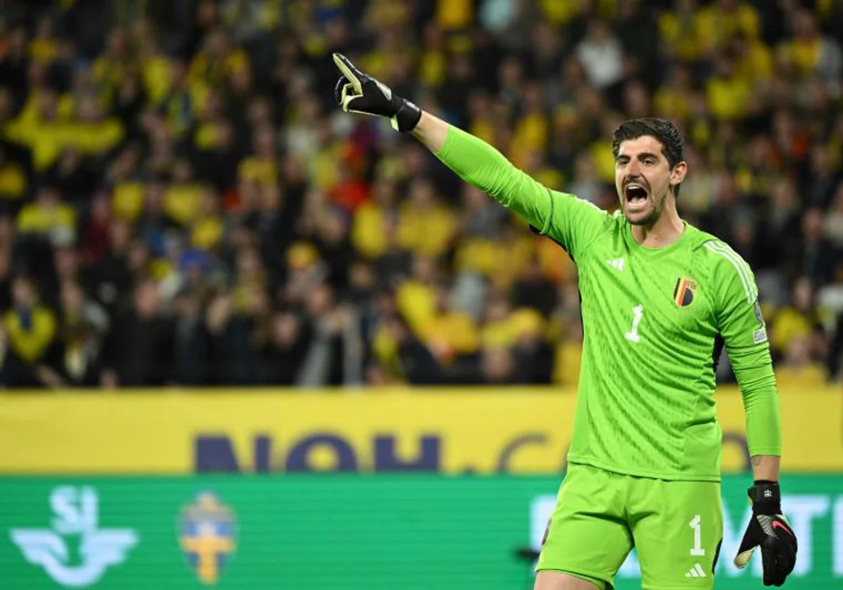 Thibaut Courtois, durante un encuentro con la selección de Bélgica