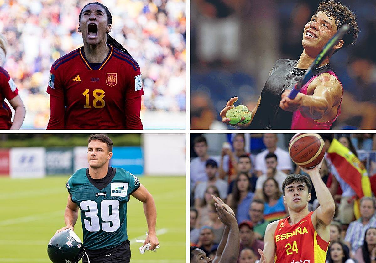 Salma Paralluelo, Ben Shelton, Devon Allen y Juan Núñez