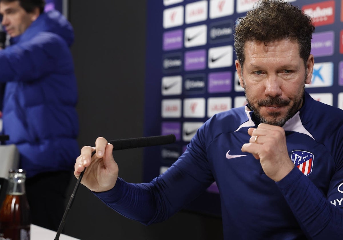 Diego Pablo Simeone, durante la rueda de prensa previa al Atlético de Madrid - Sevilla de LaLiga