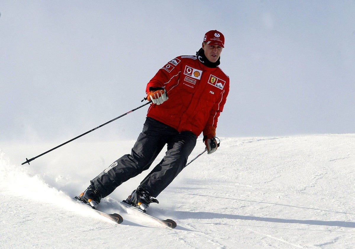 Michael Schumacher, esquiando