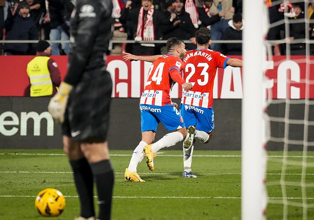 Iván Martín celebra el decisivo gol ante el Atlético