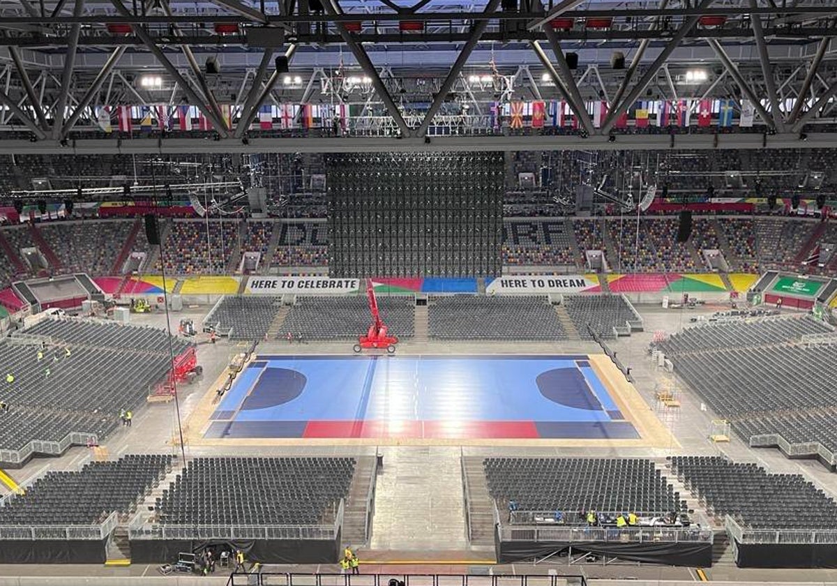 El estadio del Dusseldorf, remodelado para acoger el Alemania-Suiza de balonmano