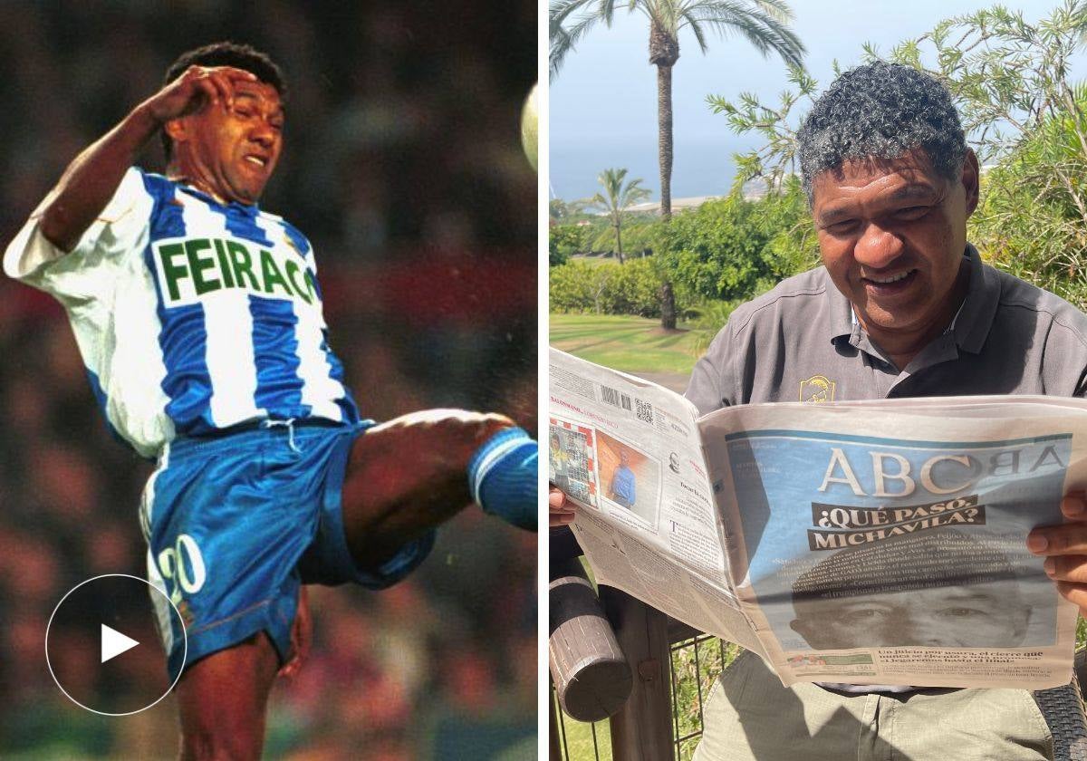 Donato, de jugador, y este verano en Tenerife durante un torneo de golf