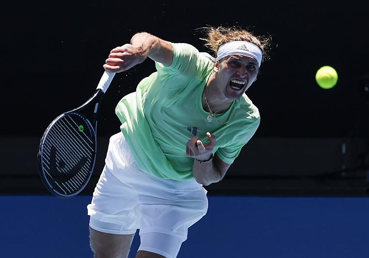 Zverev, durante una práctica en el Open de Australia