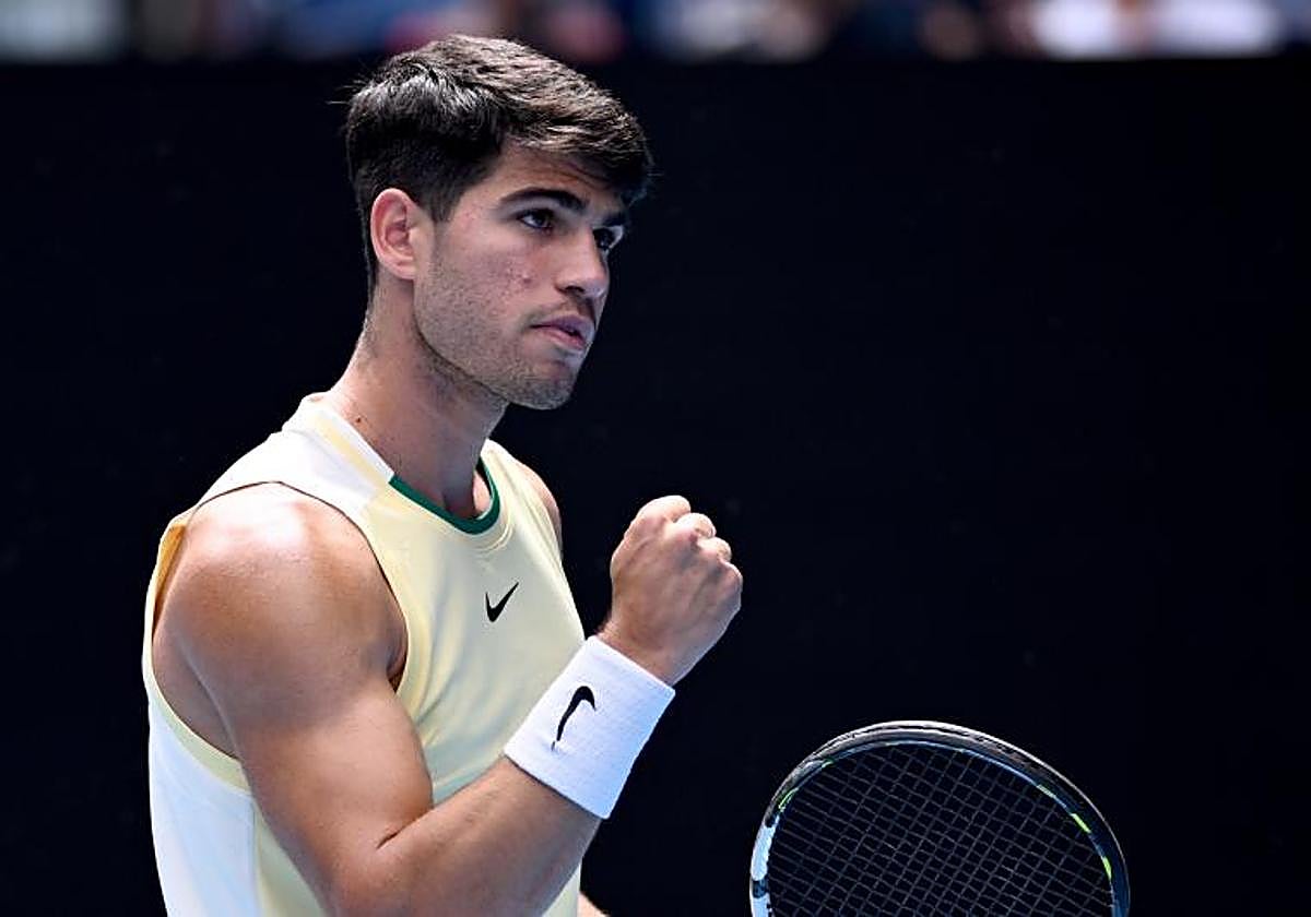 Carlos Alcaraz, durante el partido contra Shang Juncheng