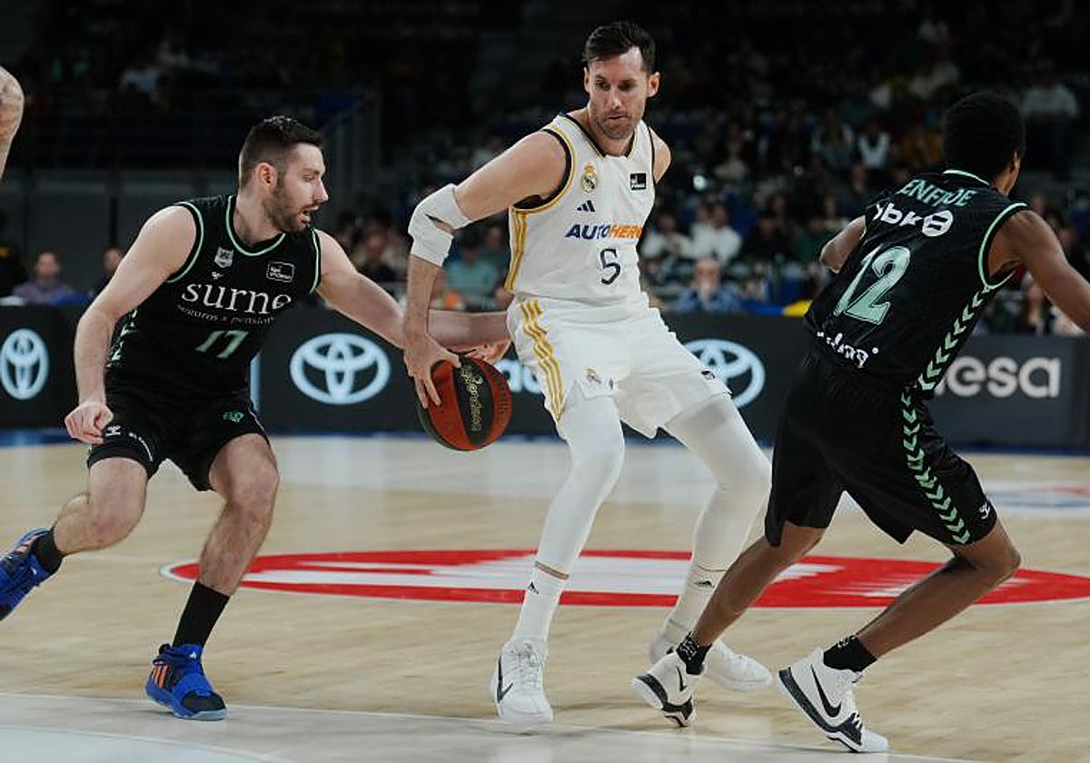 Rudy Fernández, durante el Real Madrid-Bilbao Basket