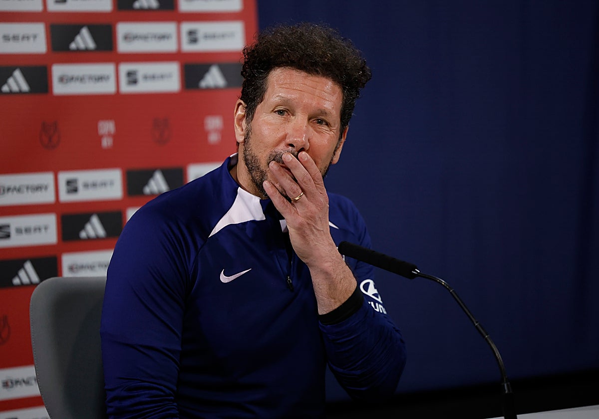 Diego Pablo Simeone en la rueda de prensa previa al Atlético de Madrid-Athletic