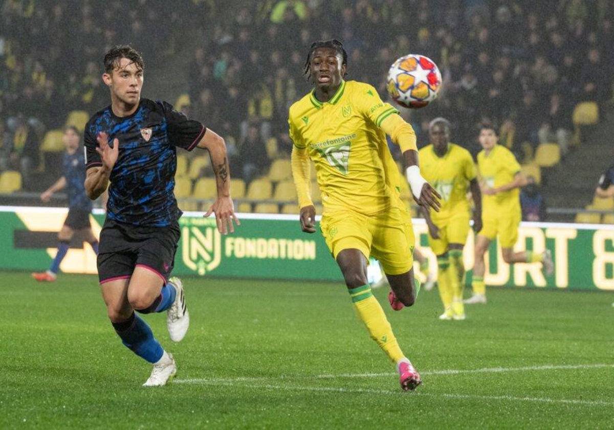 Imagen de una acción del Nantes - Sevilla de la Youth League