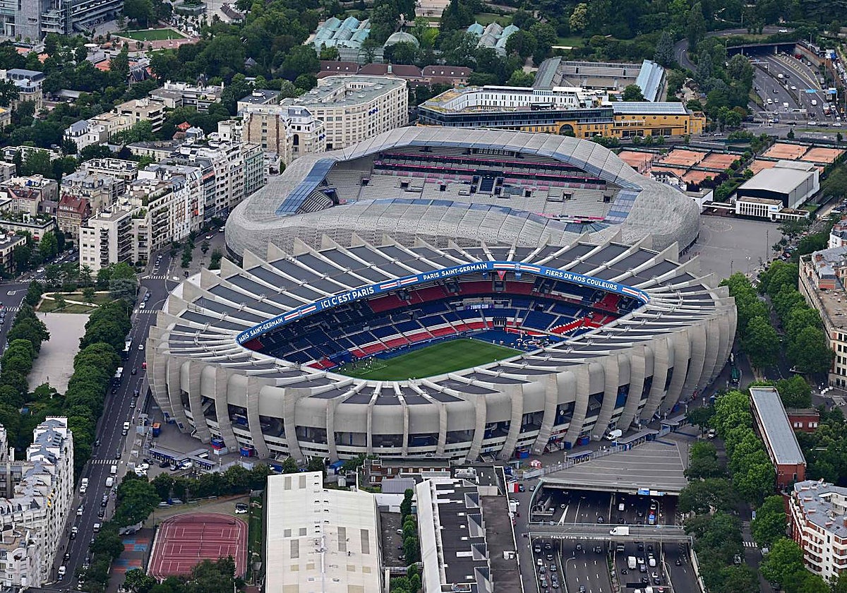 Vista aérea del Parque de los Príncipes, estadio del PSG