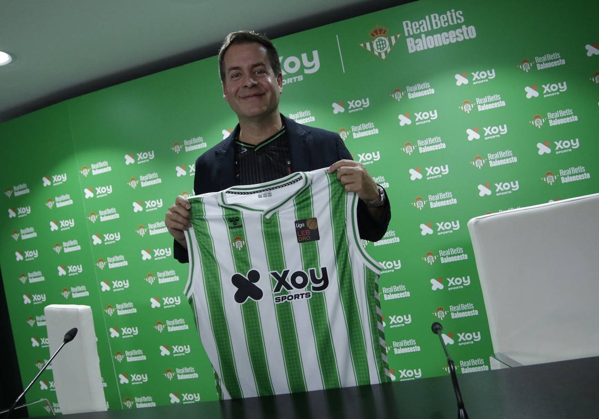 Carlos Lazo, el día de la presentación del acuerdo entre el Betis Baloncesto y el Grupo Xoy