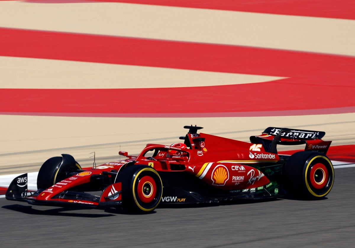 El Ferrari de Leclerc, en Baréin