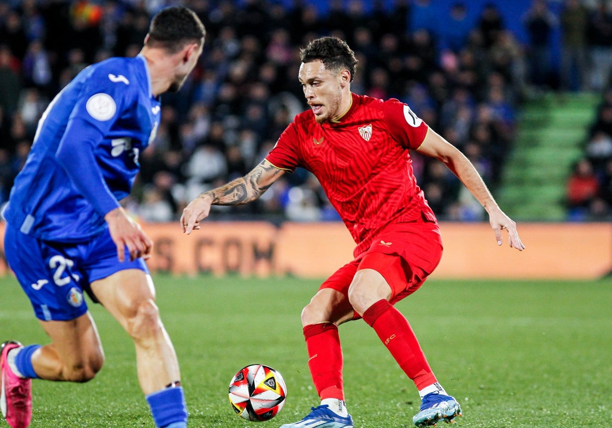 Ocampos, durante el Getafe - Sevilla de la Copa del Rey