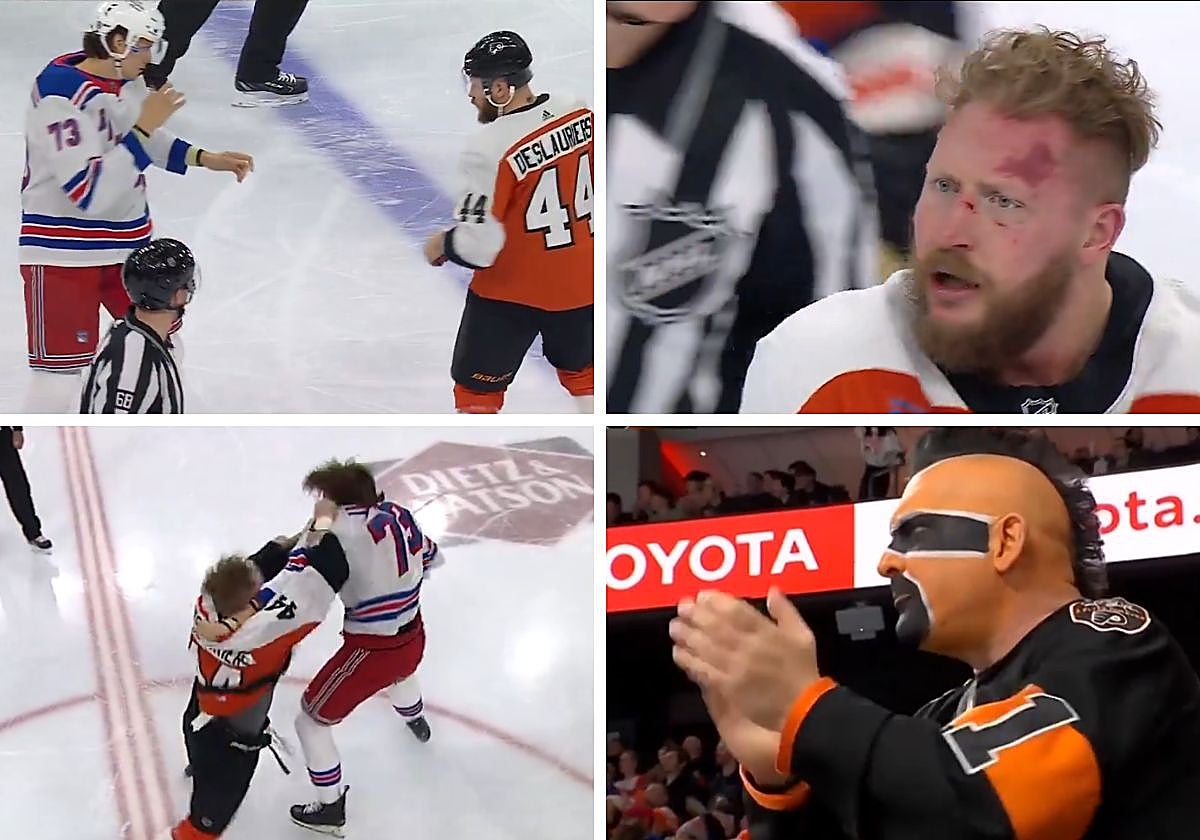 Varias secuencias de la pelea y un aficionado celebrándola