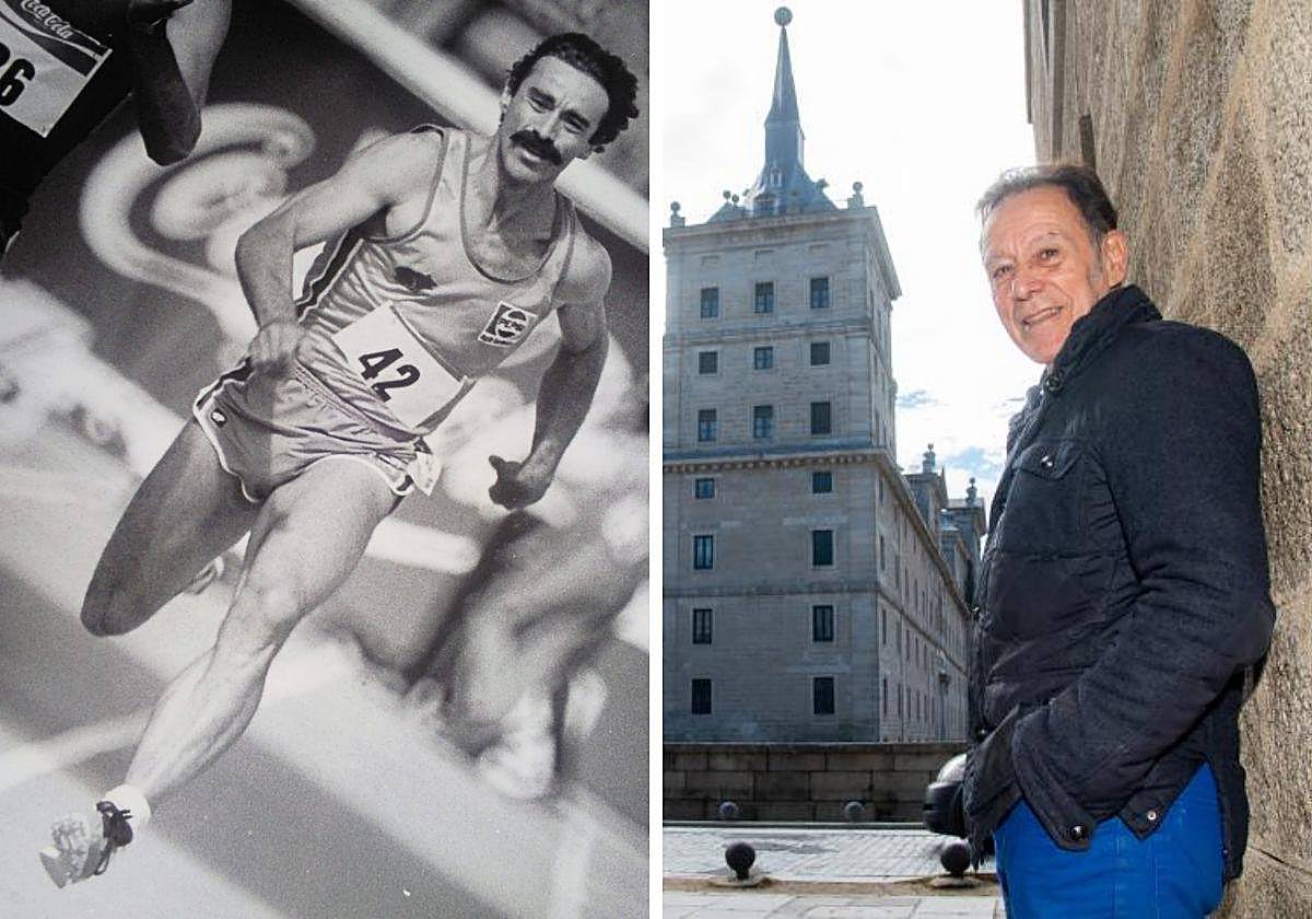 Manuel Carballo, en sus tiempos de atleta, y ahora