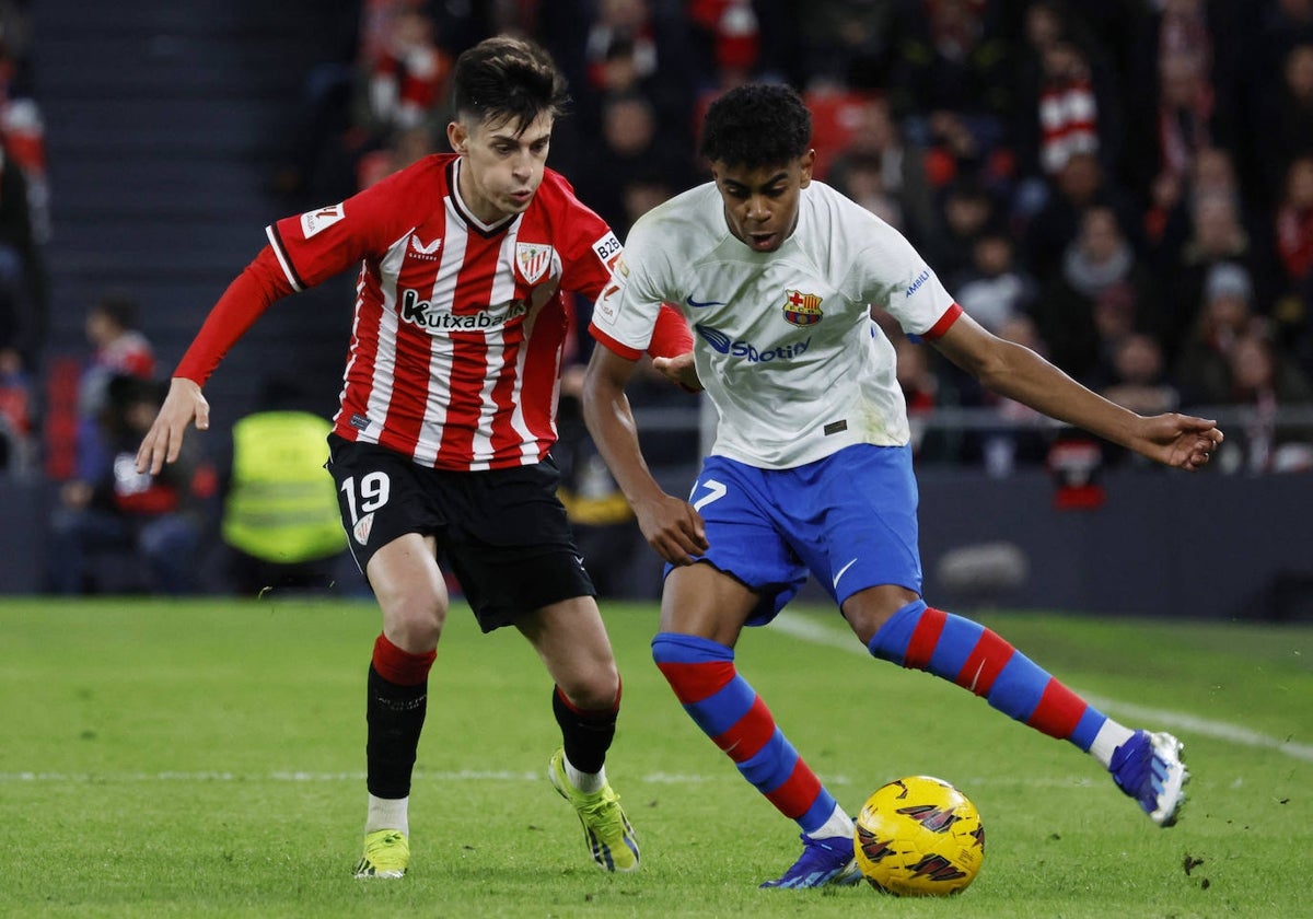 Una imagen del partido en San Mamés