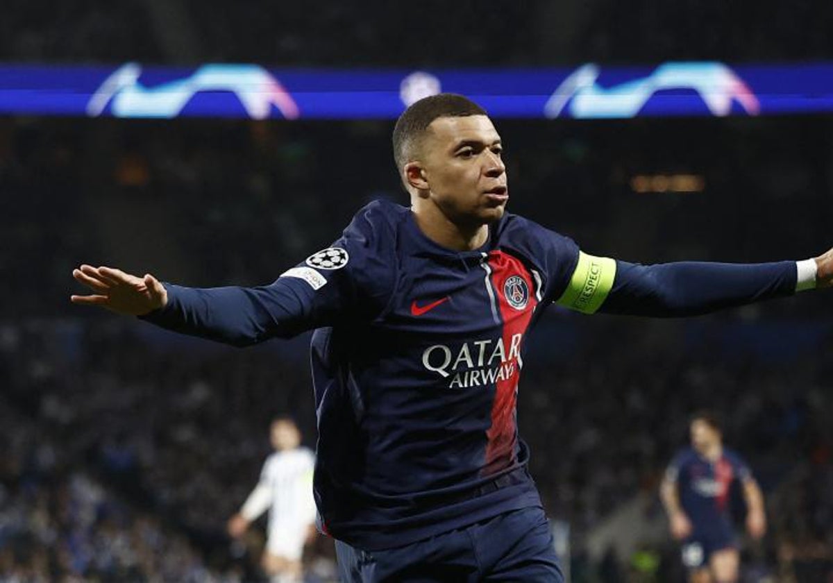 Kylian Mbappé celebra su primer gol ante la Real Sociedad