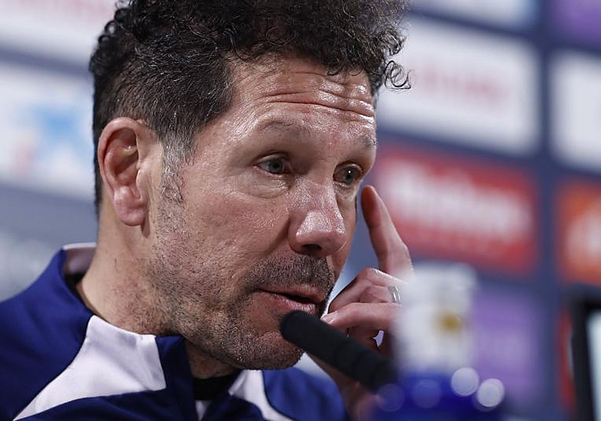 Diego Pablo Simeone, durante la rueda de prensa previa al Atlético-Cádiz