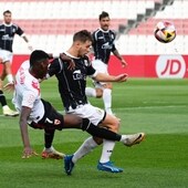 Musa, durante el partido entre el Sevilla Atlético y la Balona
