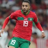 Youssef En-Nesyri, con la selección de Marruecos