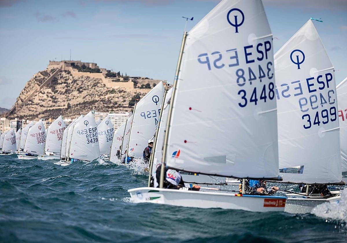 Leo Zabell se estrena en Alicante como primer líder del Campeonato de España de Optimist