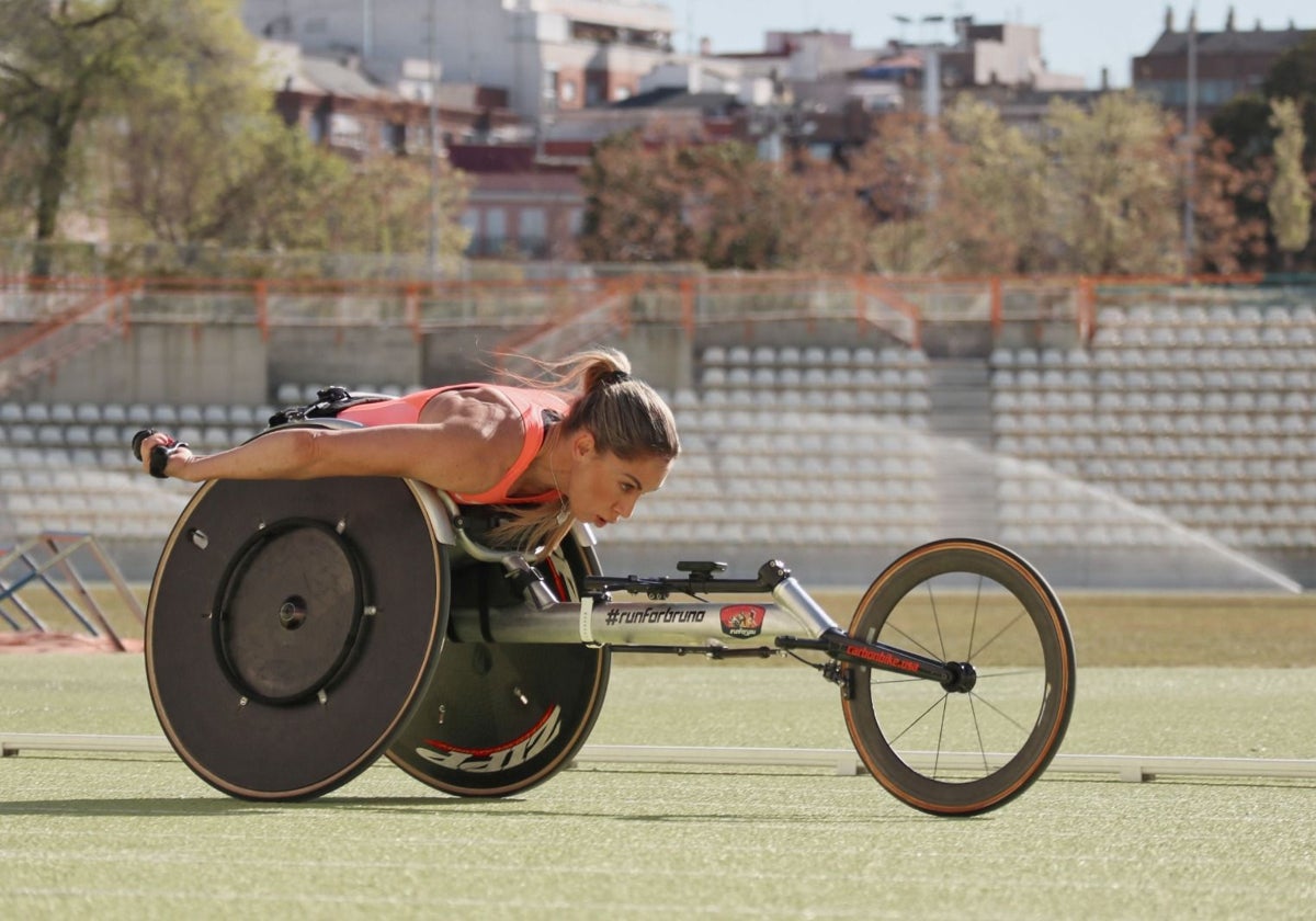 Carmen Giménez, durante un entrenamiento