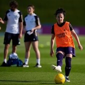 Ivana Andrés, en un entrenamiento del Real Madrid