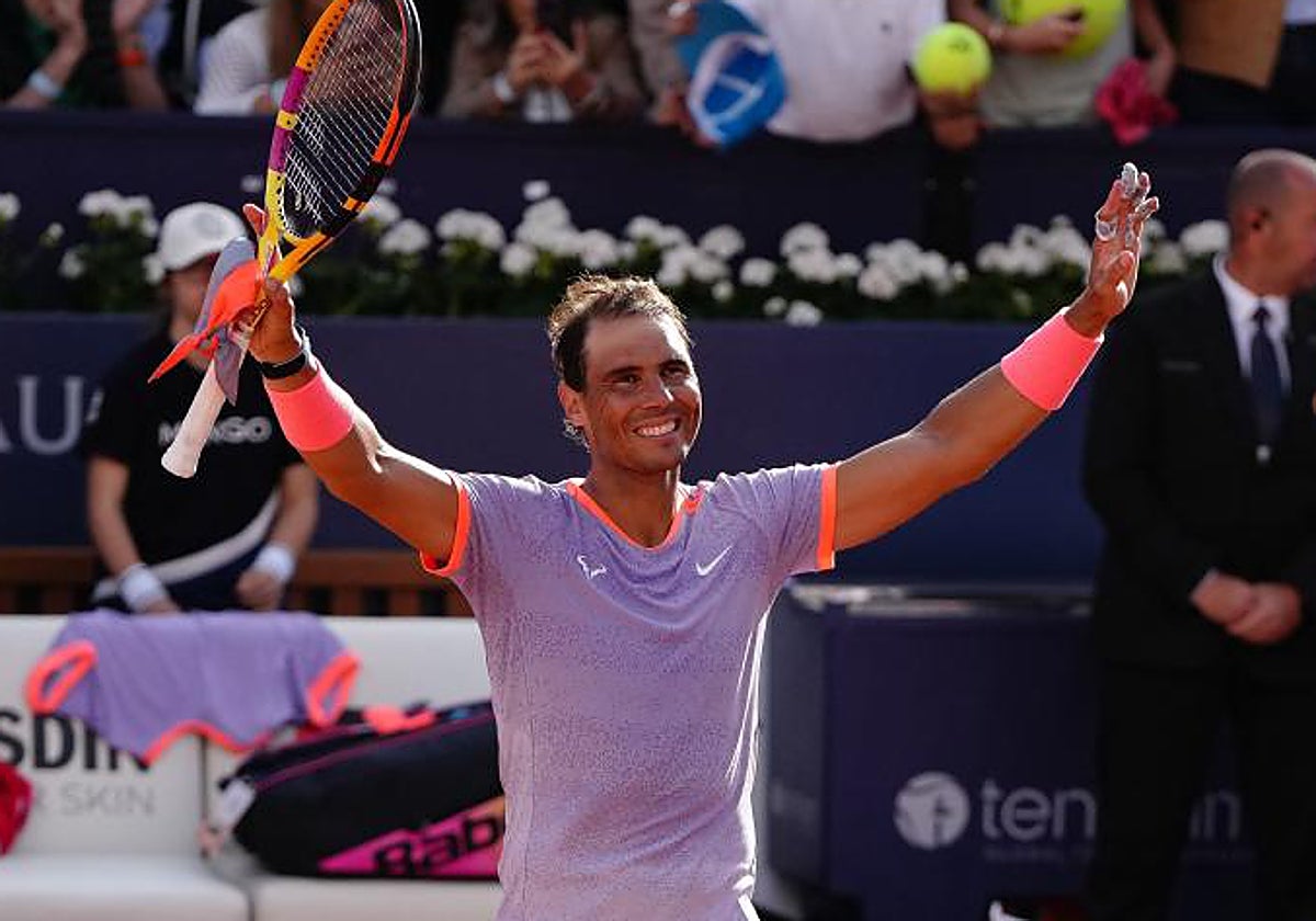 Rafa Nadal celebra su triunfo ante Flavio Cobolli