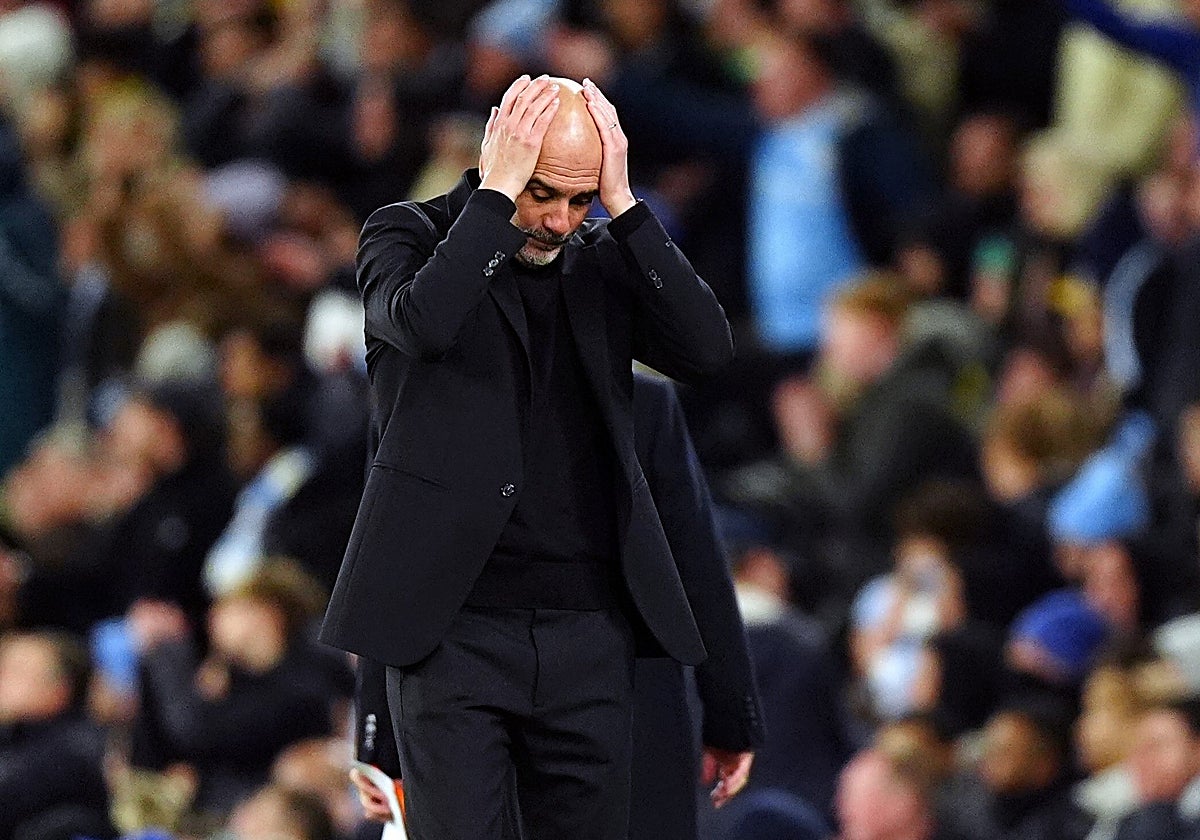 Guardiola, en la derrota del City frente al Real Madrid