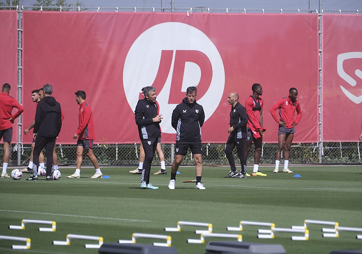 Quique durante la sesión de entrenamiento en la ciudad deportiva