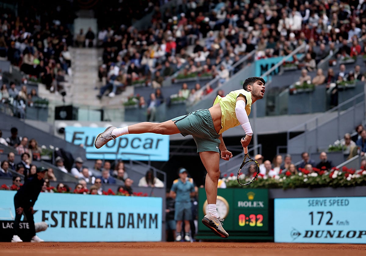 Alcaraz, durante su partido ante Seyboth Wild