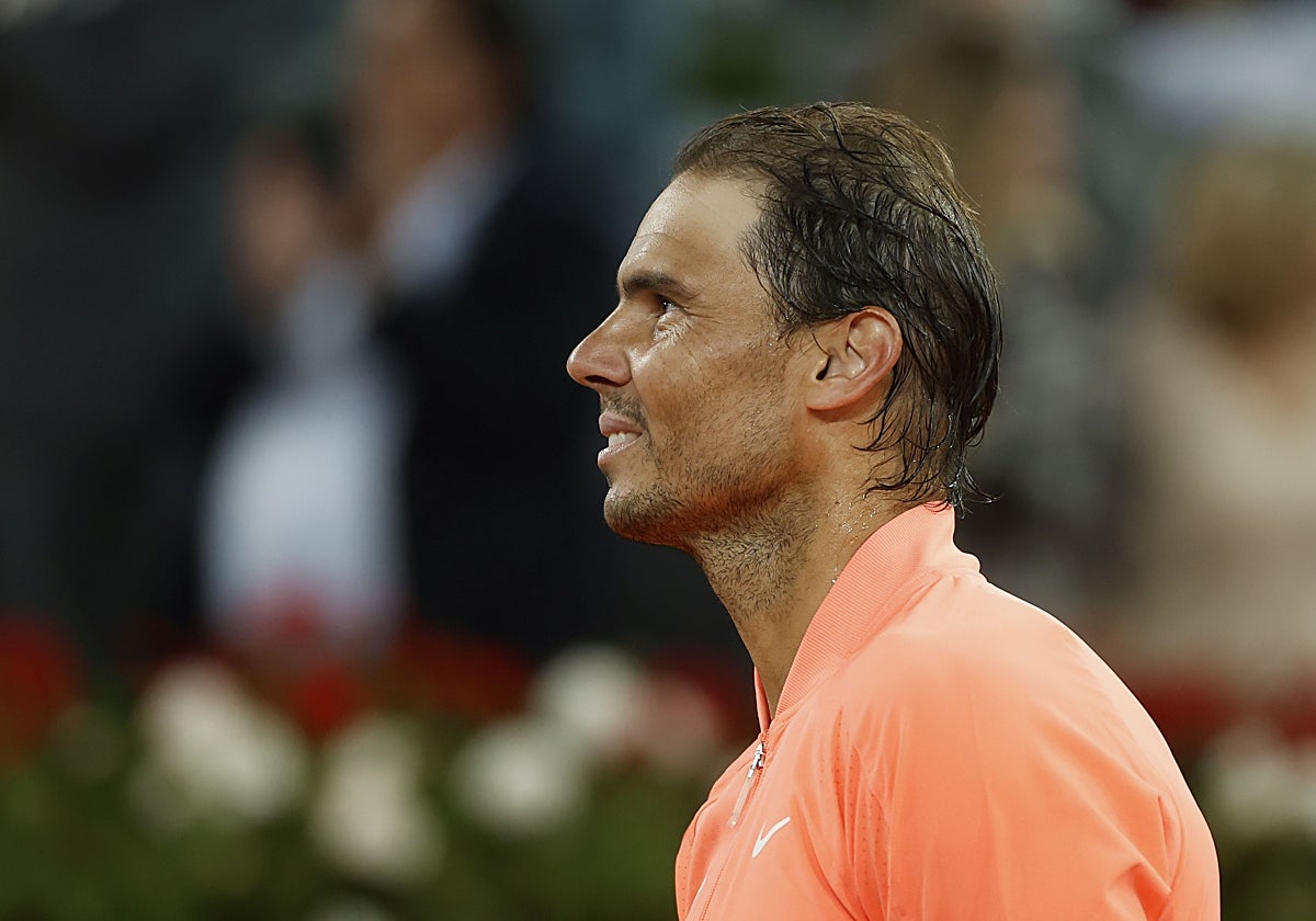 Nadal, durante el homenaje en la Caja Mágica