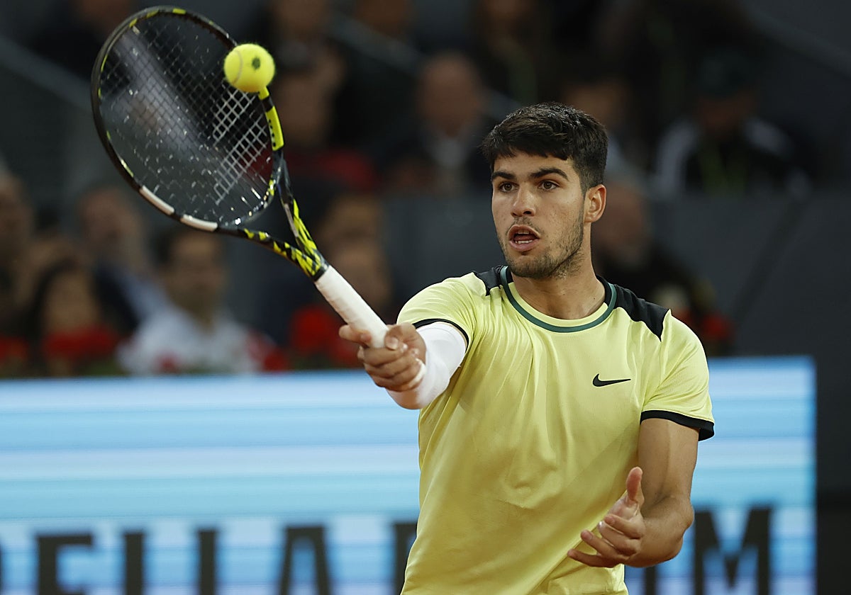 Carlos Alcaraz, durante el partido ante Rublev