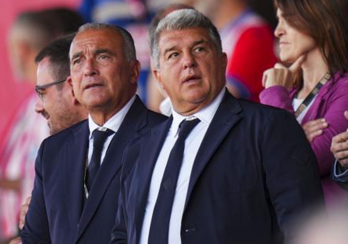 Joan Laporta, en el palco de Montilivi