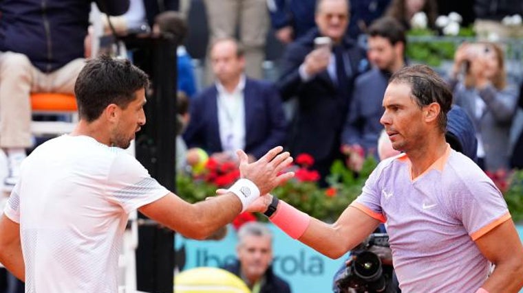 Pedro Cachín y Rafa Nadal en el Mutua Madrid Open
