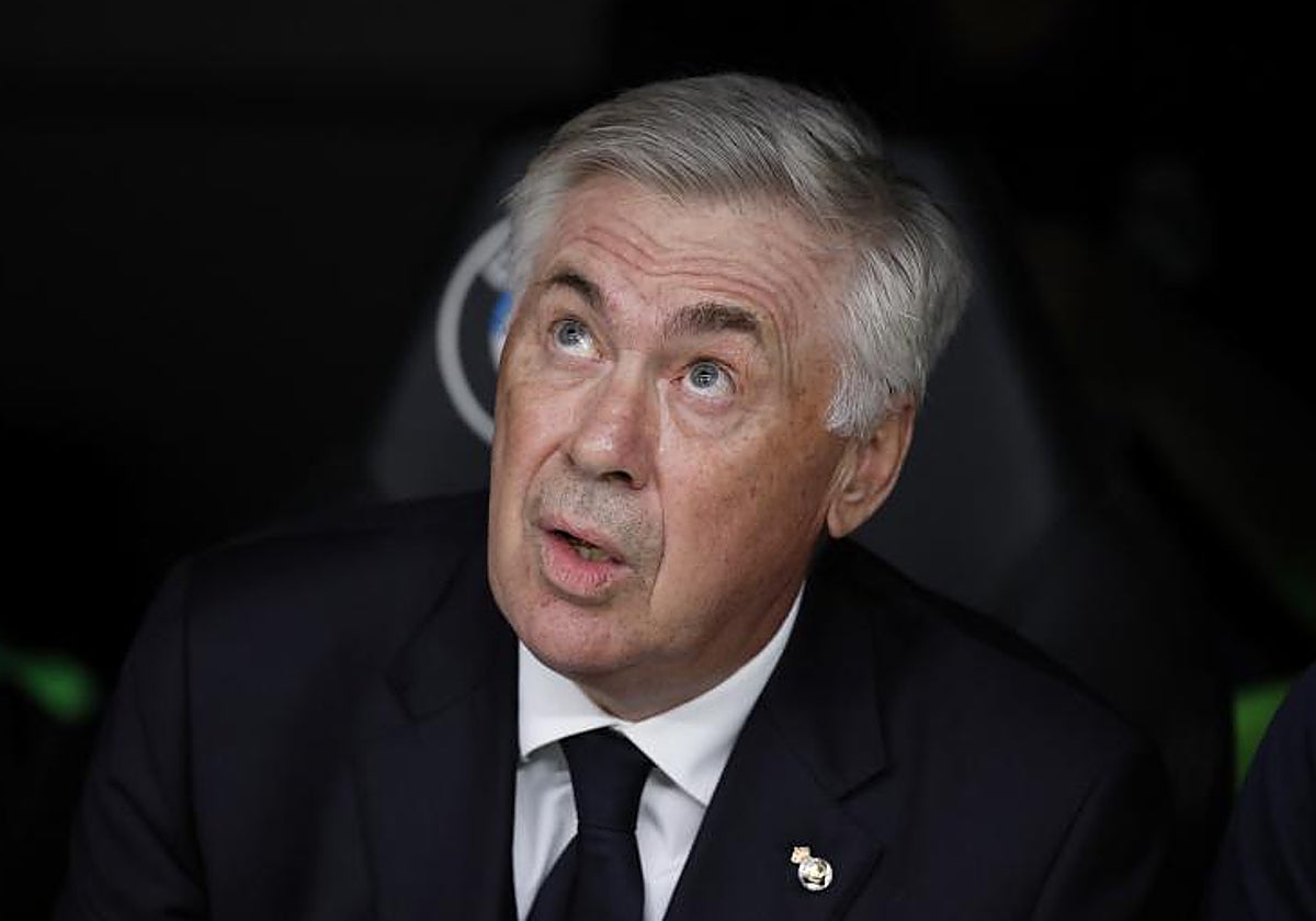 Carlo Ancelotti, en el partido ante el Cádiz
