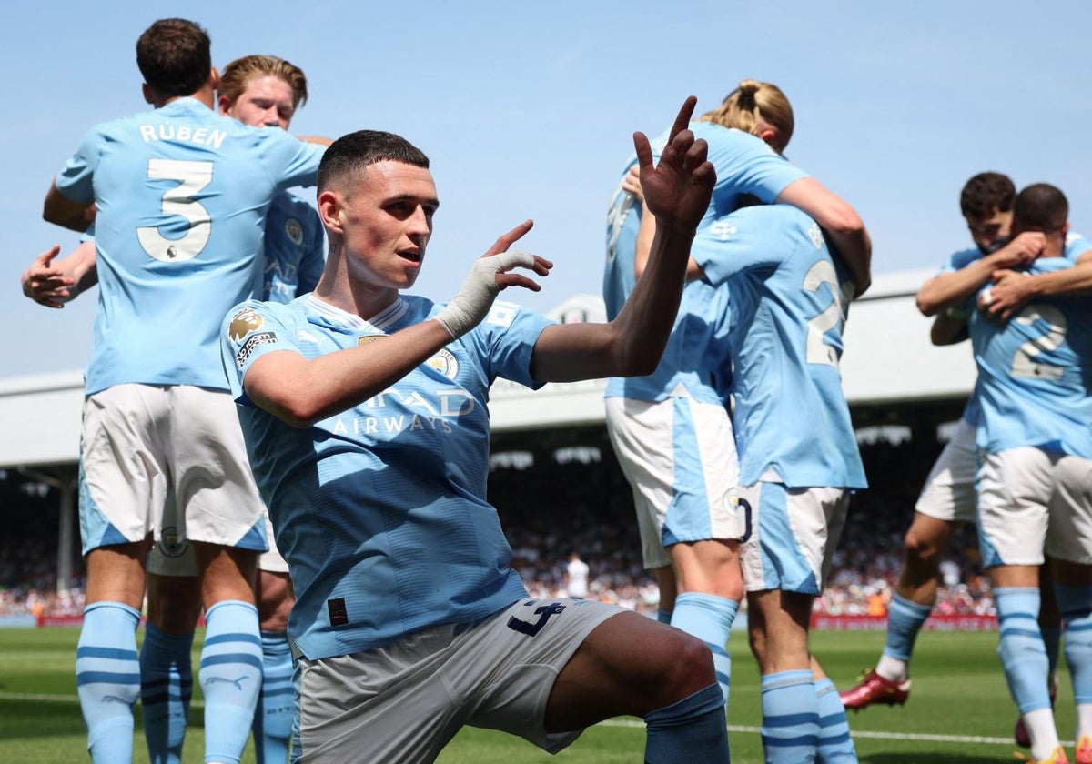 Foden celebra su gol ante el Fulham