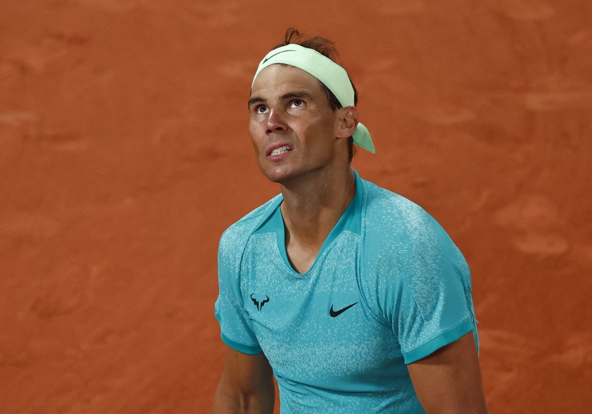 Nadal reacciona durante el partido ante Zverev