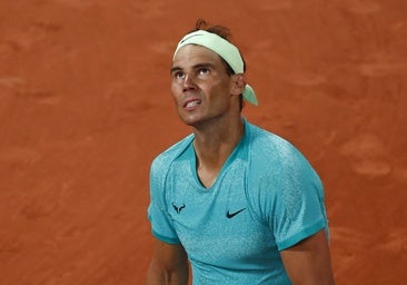 Nadal reacciona durante el partido ante Zverev